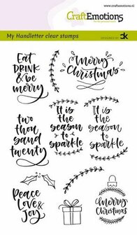 CraftEmotions clearstamps A6 - handletter -  Christmas 2 (Eng) Carla Kamphuis