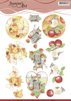 CD11206 - 3D knipvel - Jeanines Art - Birds and Butterflies