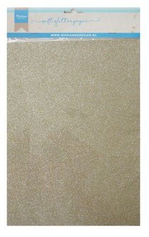 Marianne D Decoratie Soft Glitter papier 5vl - Platina CA3144 A4 (09-19)