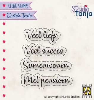 Nellies Choice Clearstempel Tekst (NL) - Veel liefs etc.. DTCS024 27x9,8 - 39x9,1mm