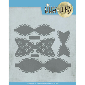 LL10007 Snijmal - Lilly Luna - Romantische strikken ca. 10,9 x 12 cm.
