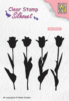 Nellies Choice Clearstempel - Silhouette tulpen SIL066 60x65mm (02-20)