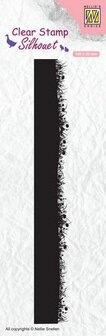 SIL062 Nellies Choice Clearstempel - Silhouette gras met bloemen rand 150x22mm
