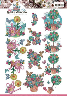 CD11438 3D cutting sheet - Yvonne Creations - Kitschy Lala - Kitschy Flower Pots