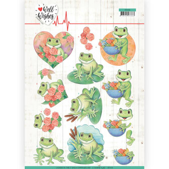 CD11459 3D Cutting sheet - Jeanine&#039;s Art - Well Wishes - Frogs