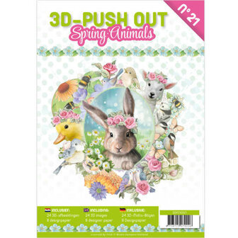 3DPO10021 3D Push Out book 21- Spring Animals