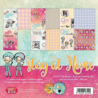 Craft&You Stay at home BIG Paper Set 12x12 12 vel CPS-SAH30