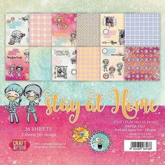Craft&You Stay at home Small Paper Pad 6x6 36 vel CPB-SAH15