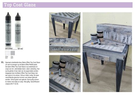 Cadence Top Coat Glaze - voor Beton effect Grijs 01 069 0025 0025  25 ml