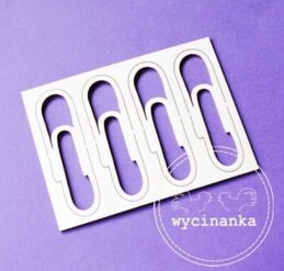 C039 Chipboard - Wycinanka - Paperclips - 6 cm - 4 stuks