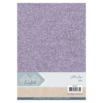 CDEGP018 Card Deco Essentials Glitter Paper Lilac A4 230 grs 6 vel
