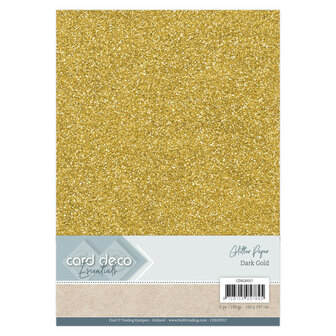 CDEGP017 Card Deco Essentials Glitter Paper Dark Gold A4 230 grs 6 vel
