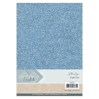 CDEGP012 Card Deco Essentials Glitter Paper Bright Blue A4 230 grs 6 vel
