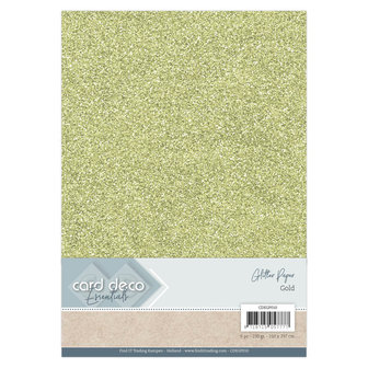 CDEGP010 Card Deco Essentials Glitter Paper Gold A4 230 grs 6 vel