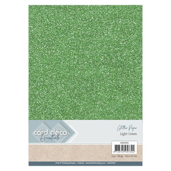 CDEGP002 Card Deco Essentials Glitter Paper Light Green A4 230 grs 6 vel