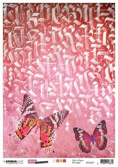 RICEJL07 Studio Light Rice Paper A4 vel Just Lou Botanical Coll. nr.07 