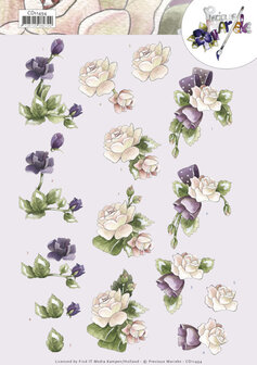 CD11494 3D cutting sheet - Precious Marieke - Purple Flowers