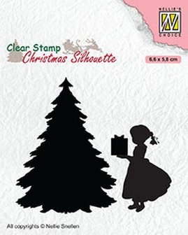 Nellies Choice Christmas Silhouette Clearstamp - Dankje Kerstman CSIL013 66x58mm (07-20)