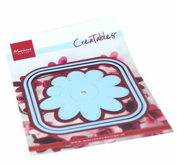 Marianne Design Creatable Vierkante doos en bloem LR0673 90mm (08-20)