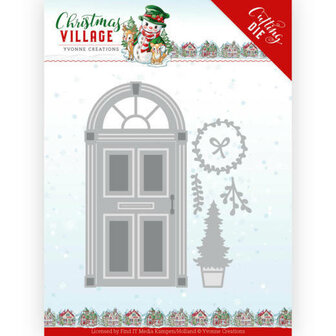 YCD10210 Dies Yvonne Creations Christmas Village Christmas Door 9,5 x 11 cm