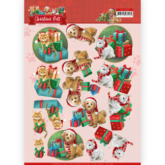 CD11526 3D Cutting Sheet - Amy Design - Christmas Pets - Presents