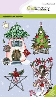 CraftEmotions clearstamps A6 - Fairy house GB Dimensional stamp (09-20)