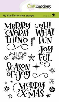 CraftEmotions clearstamps A6 - handletter - Merry  X-mas (Eng) Carla Kamphuis (09-20)