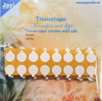 Joy! Crafts Tissuetape-rondjes met treklipje  10 mm 120st 6500/0104  (10-20)