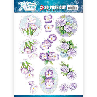 SB10493 3D Push Out - Jeanine&#039;s Art - The colours of winter - Purple winter flowers