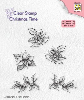 Nellies Choice Clearstempel - Christmas time Kerstster CT036 28x27mm (09-20)