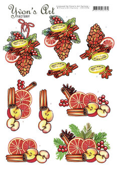 CD11554 3D Cutting Sheet - Yvon&#039;s Art - Christmas Fruit