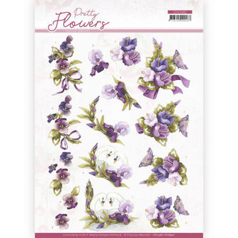 CD11582 - HJ18901 3D cutting sheet - Precious Marieke - Pretty Flowers - Flowers and Swan