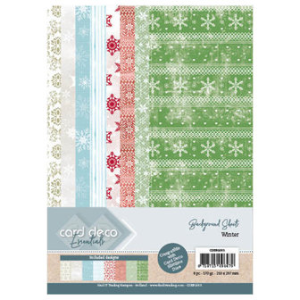 CDEBG003 Card Deco Essentials Back Ground Sheets - Winter