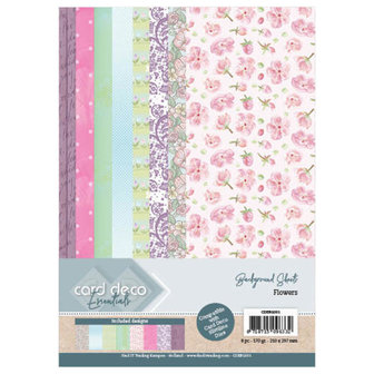 CDEBG001 Card Deco Essentials Back Ground Sheets - Flowers