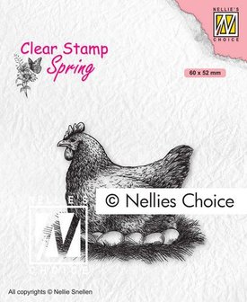 Nellies Choice Clearstempel - Moeder kip SPCS019 60x52mm (01-21)