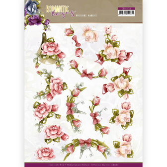 CD11611 3D cutting sheet - Precious Marieke - Romantic Roses - Pink Rose