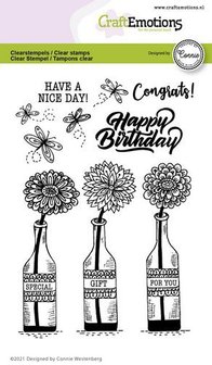 CraftEmotions clearstamps A6 - flessen - Special gift for you Connie Westenberg (3-21)