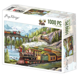 ADPZ1014 Jigsaw puzzel 1000 pc - Amy Design - Trains