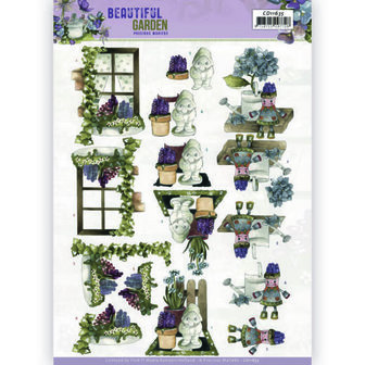 CD11635 3D Cutting Sheet - Precious Marieke - Beautiful Garden - Garden Gnome