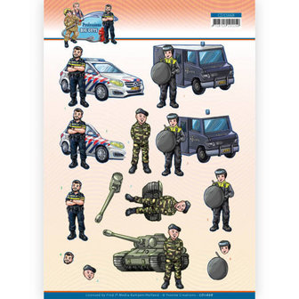 CD11668 3D Cutting Sheet - Yvonne Creations - Big Guys Professions - Police