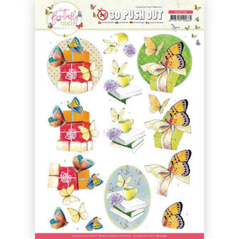 SB10546 3D Push Out - Jeanine&#039;s Art - Butterfly Touch - Yellow Butterfly