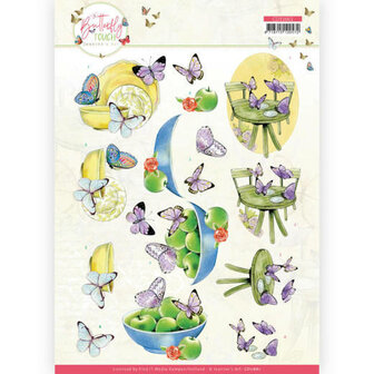 CD11661 3D Cutting Sheet - Jeanine&#039;s Art - Butterfly Touch - Purple Butterfly