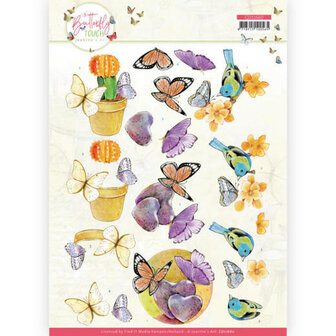 CD11660 3D Cutting Sheet - Jeanine&#039;s Art - Butterfly Touch - Orange Butterfly