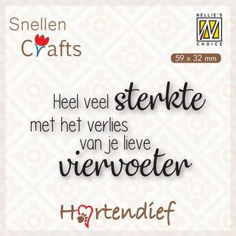 DTPCS003 Nellies Choice Clearstamp - Text (NL) - Dieren condoleance nr.3 59x32mm