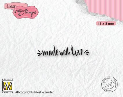 DTCS031 Nellies Choice Clearstamp Tekst - Made with love 1 41x8mm