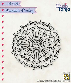 CSMAN010 Nellies Choice Clearstamp Mandala - Paisley bloem 2 64x64mm