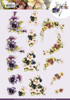 CD11597 3D Cutting Sheet - Precious Marieke - Flowers with Bow