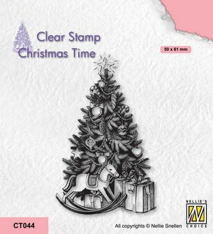 Nellie&#039;s Choice Clearstempel - Christmas time Kerstboom CT044 50x80mm (08-21)