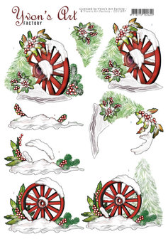 CD11697 3D Cutting Sheet - Yvon&#039;s Art - Christmas Wagonwheel