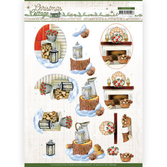 CD11725 3D Cutting Sheet - Jeanine&#039;s Art - Christmas Cottage - Wood Decorations